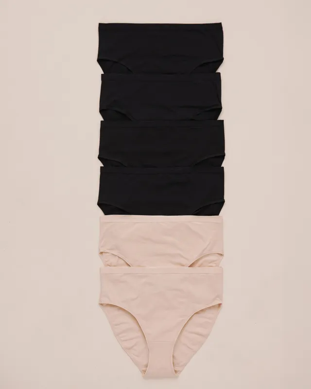 La Vie en Rose 6-Pack Cotton High Waist Bikini Panty