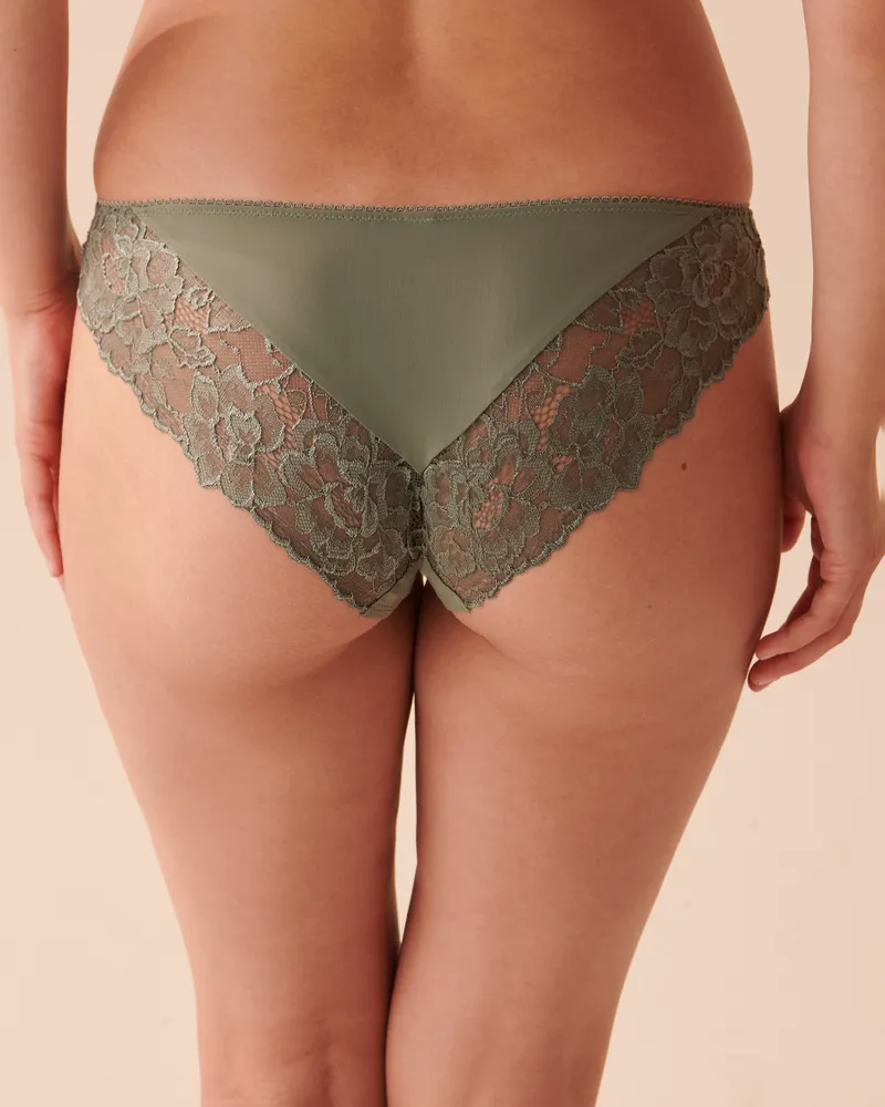 Microfiber and Lace Bikini Panty