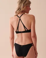 BLACK Push-up Plunge Bikini Top