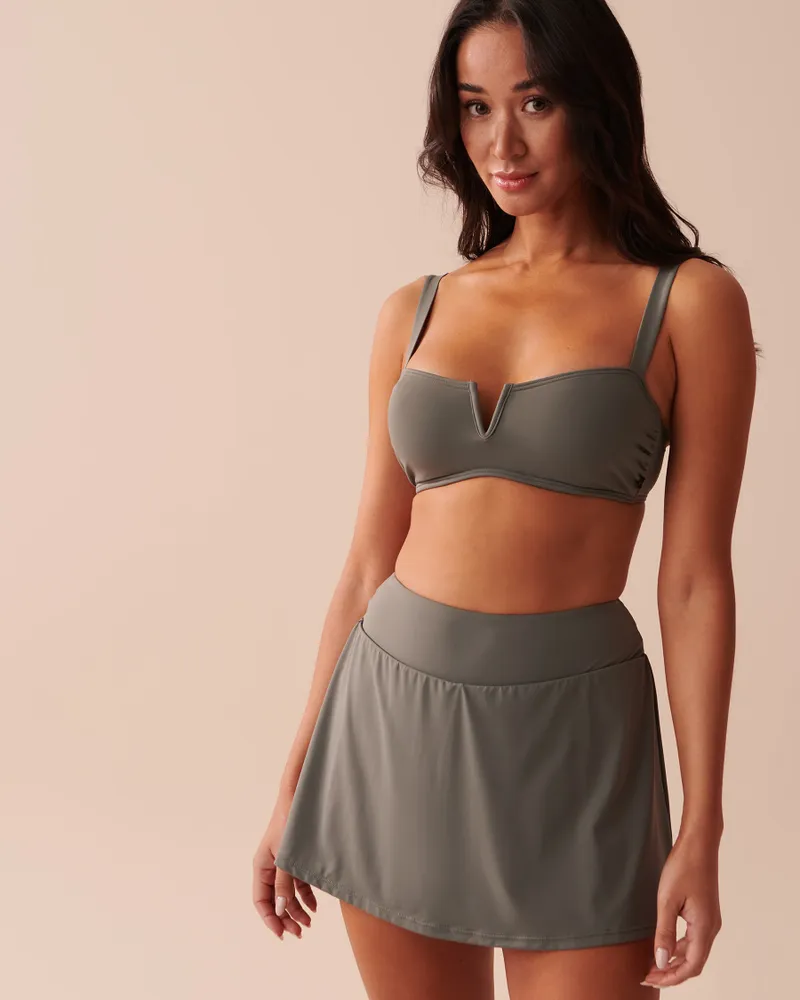 KHAKI GREY Skirt Bikini Bottom