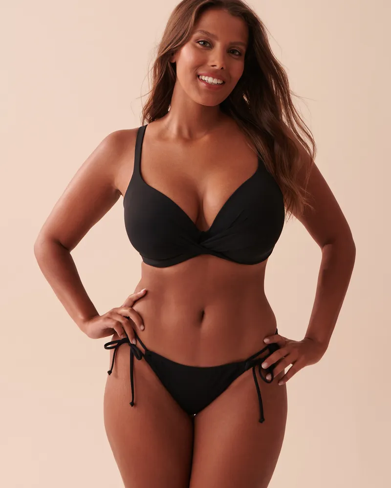 BLACK Side Tie Brazilian Bikini Bottom