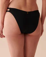 BLACK Strappy Side Brazilian Bikini Bottom