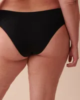 BLACK Mid Waist Cheeky Bikini Bottom