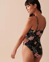 TROPICAL Scoop Neck One-piece Swimsuit