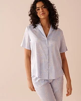 Satin Short Sleeve Button-down Shirt