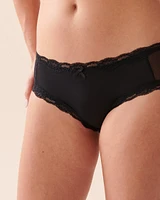 Microfiber and Lace Trim Hiphugger Panty