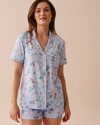 Floral Super Soft Short Sleeve Button-down Shirt