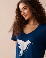 Hummingbird Print Bamboo T-shirt