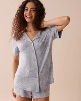 Soft Jersey Short Sleeve Button-down Shirt