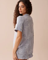 Soft Jersey Short Sleeve Button-down Shirt