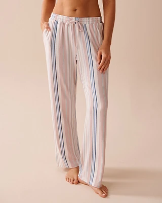 Pantalon de pyjama ultra doux à rayures pastel