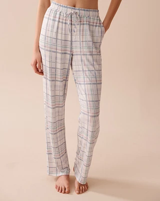 Pantalon de pyjama en bambou à carreaux pastel