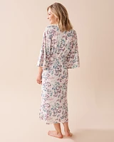 Bucolic Print Super Soft Lace Details Kimono