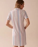 Pastel Stripes Super Soft Button-down Sleepshirt