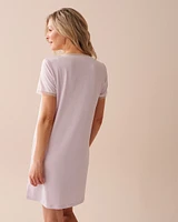Coffee & Lavender Print Super Soft Short Sleeve Sleepshirt