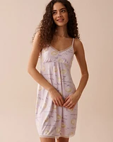 Coffee & Lavender Print Super Soft Nightie