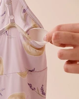 Coffee & Lavender Print Super Soft Nightie