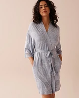 Soft Jersey Lace Trim Kimono