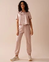 Pantalon cargo en satin