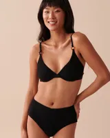 SMOCKED TEXTURED Triangle Bikini Top