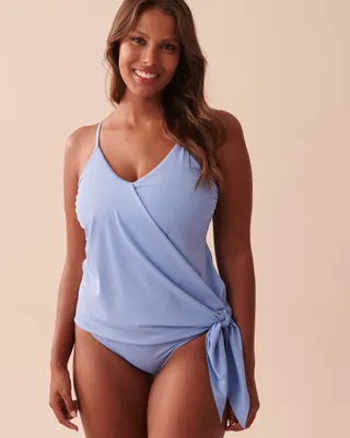 TEXTURED Knotted Tankini Top