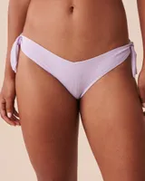 TEXTURED PASTEL Side Tie V-cut Brazilian Bikini Bottom