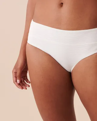 SEERSUCKER Mid Waist Bikini Bottom