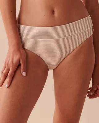 SEERSUCKER Mid Waist Bikini Bottom