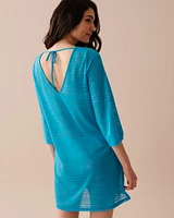 3/4 Sleeve Shadow Stripe Tunic