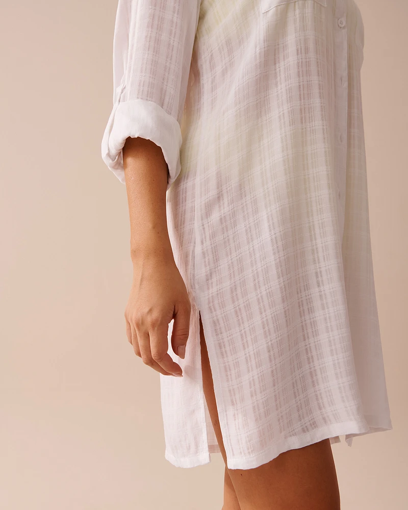 Long Button-down Tunic with Pockets