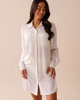 Long Button-down Tunic with Pockets