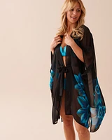 Printed Chiffon Cut-out Caftan