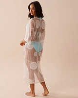 Embroidered Mesh Caftan
