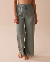 Lace Trim Satin Pants