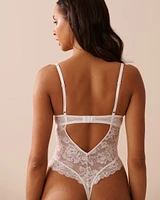 Embroidered Lace Push-up Teddy