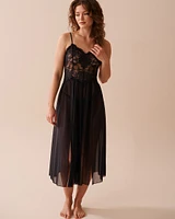 Long Lace and Mesh Nightie