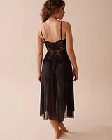 Long Lace and Mesh Nightie