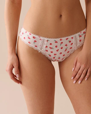 Cotton and Lace Detail Bikini Panty