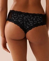 Microfiber and Lace Trim Cheeky Panty