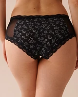 Microfiber and Lace Trim Hiphugger Panty