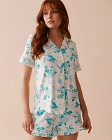 Sea Turtle Print Super Soft Button-down Shirt