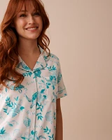 Sea Turtle Print Super Soft Button-down Shirt