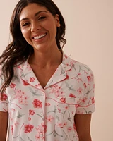 Pink Floral Super Soft Button-down Shirt