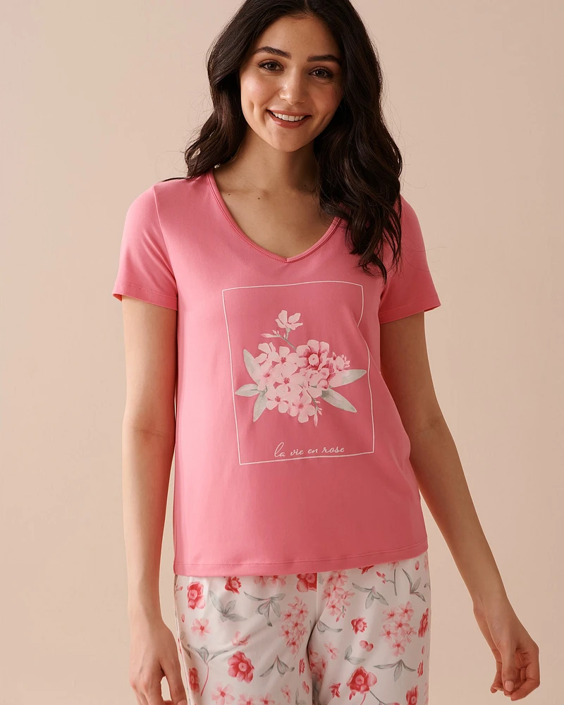 Pink Floral Super Soft T-shirt