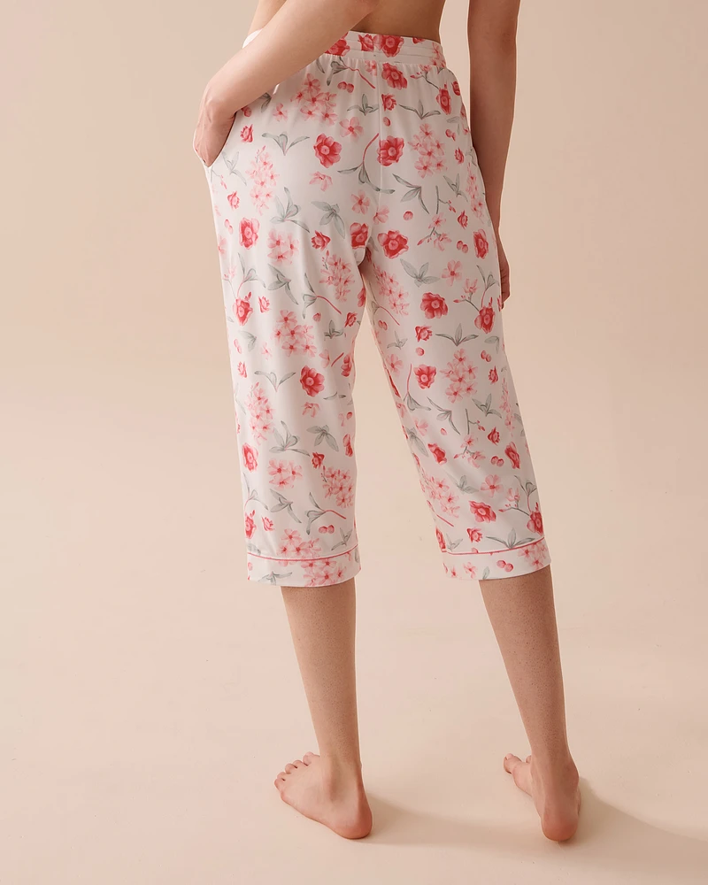 Pink Floral Super Soft Capris