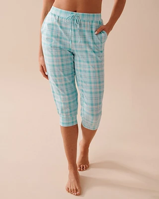 Striped Cotton Fitted Capris