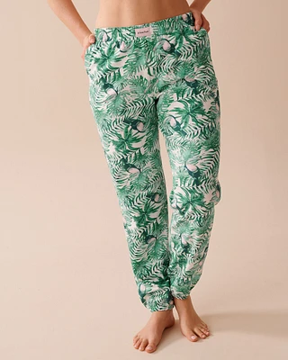 Tropical Print Cotton Jogger Pajama Pants