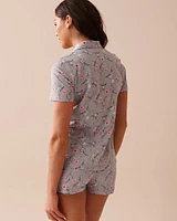 Sloth Print Shirt PJ Set