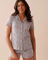 Sloth Print Shirt PJ Set