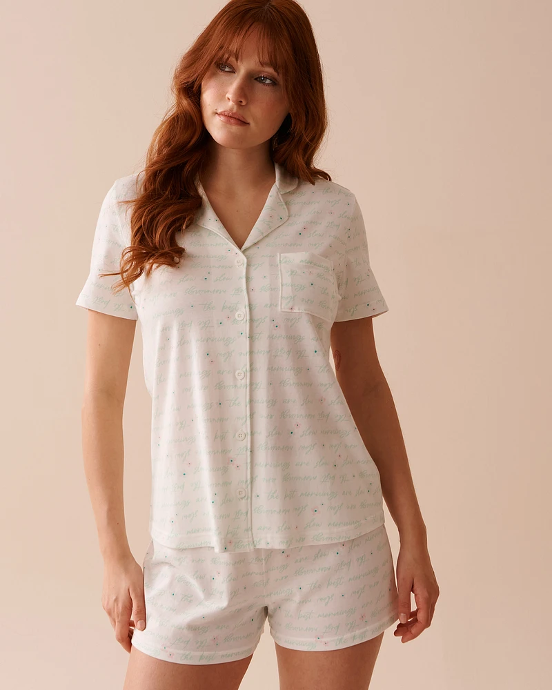 Slow Mornings Print Shirt PJ Set